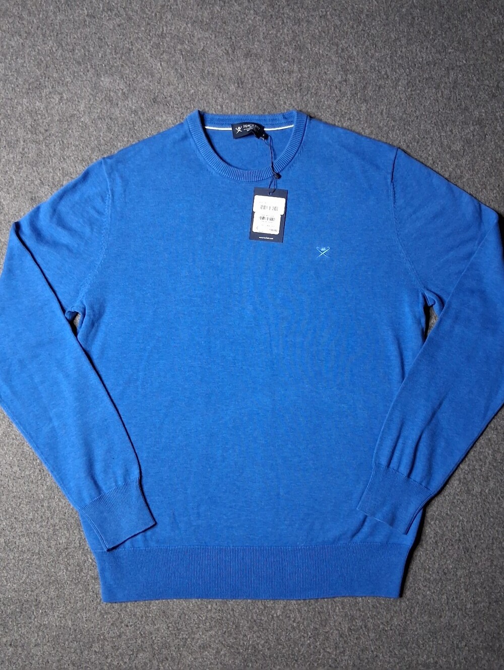 NWT Hackett London Cotton Silk Blend Crew Neck Sweater French Blue S